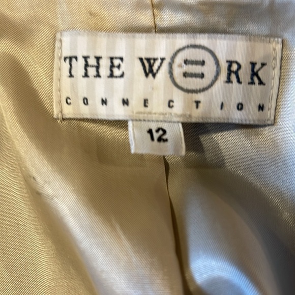 The Works sz 12 vintage Green-yellow (olive)blazer with black microcheck pattern - Picture 3 of 5